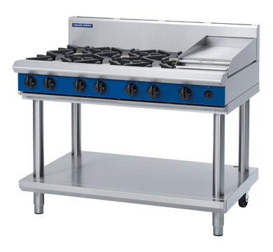 Blue Seal 6 Burner + Griddle on Leg Stand - New - LPG - $3795 + GST